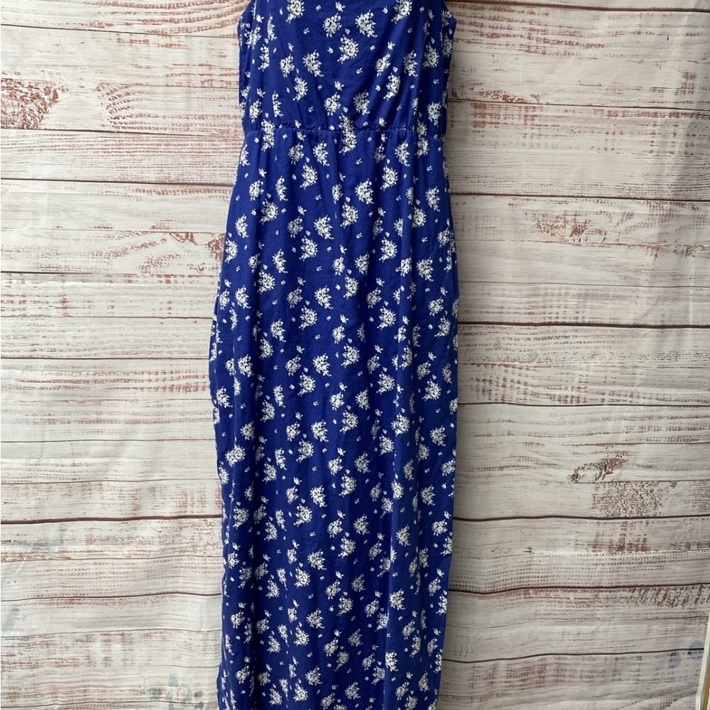 NWT J.Crew Printed Spaghetti Strap  Maxidress Blue & White Size 12